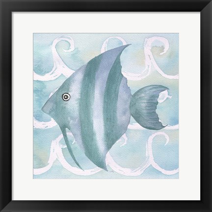 Framed Azure Sea Creatures IV Print