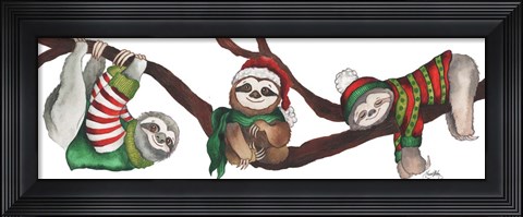 Framed Christmas Sloths Print