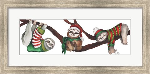 Framed Christmas Sloths Print