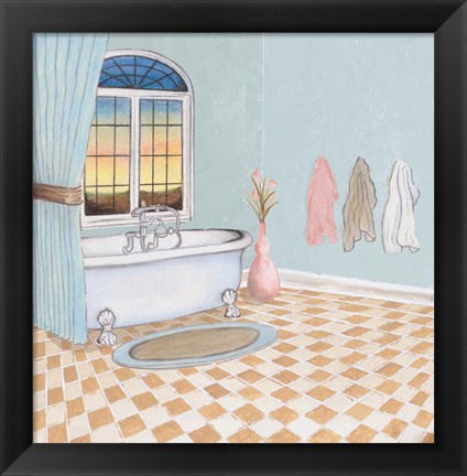 Framed Pastel Bath I Print