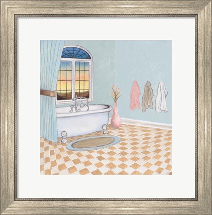 Framed Pastel Bath I Print