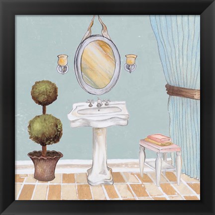Framed Pastel Bath II Print