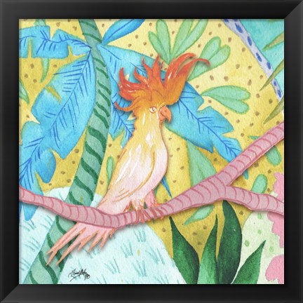 Framed Playful Parrot Print