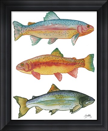 Framed Lake Fishing Print