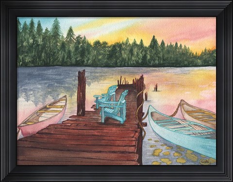 Framed Lake Sunsets Print