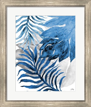 Framed Blue Fern and Leaf II Print