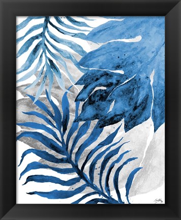 Framed Blue Fern and Leaf II Print