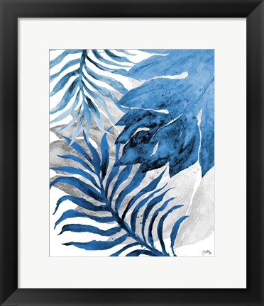 Framed Blue Fern and Leaf II Print