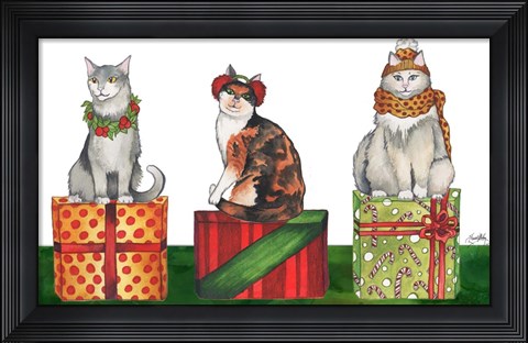 Framed Christmas Cats Print