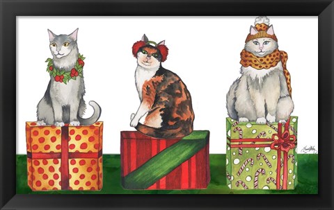 Framed Christmas Cats Print