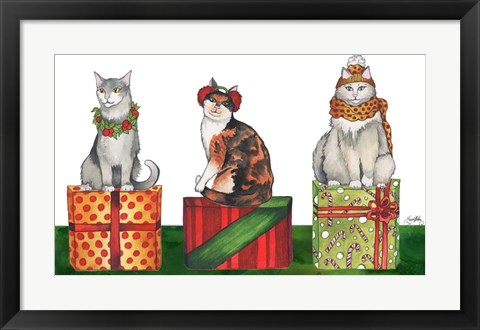 Framed Christmas Cats Print