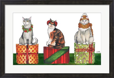 Framed Christmas Cats Print