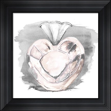 Framed Perfume Bottle with Watercolor I Print