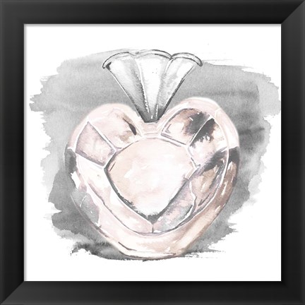 Framed Perfume Bottle with Watercolor I Print