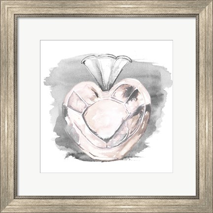 Framed Perfume Bottle with Watercolor I Print