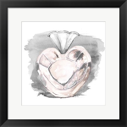 Framed Perfume Bottle with Watercolor I Print