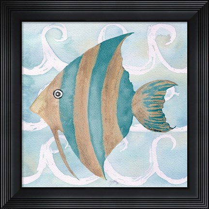 Framed Sea Creatures on Waves IV Print