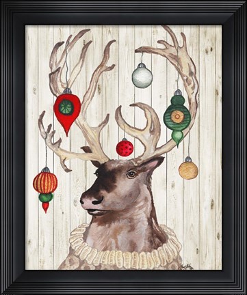 Framed Christmas Reindeer I Print