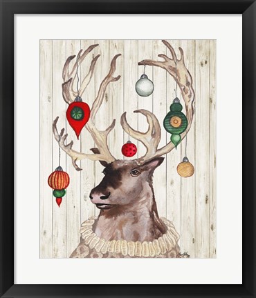 Framed Christmas Reindeer I Print