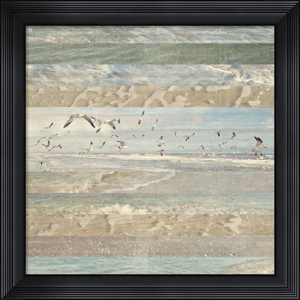 Framed Flying Beach Birds I Print