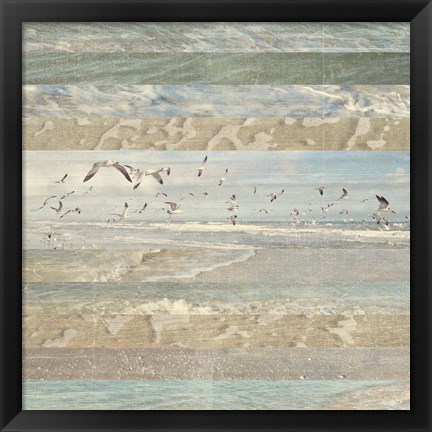 Framed Flying Beach Birds I Print