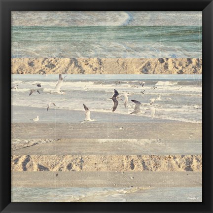 Framed Flying Beach Birds II Print