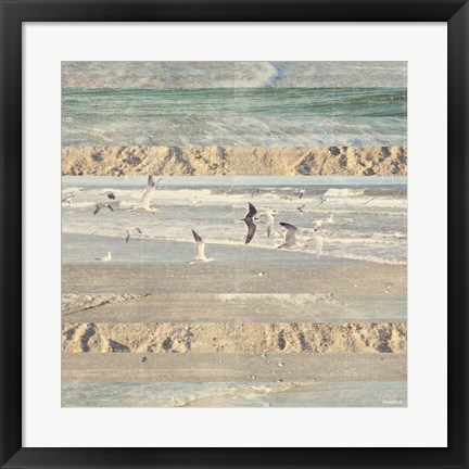 Framed Flying Beach Birds II Print