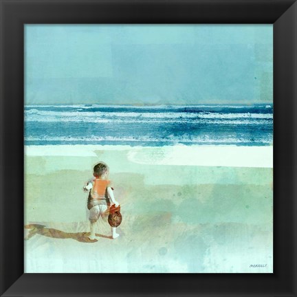 Framed Beach Day Throwing Print