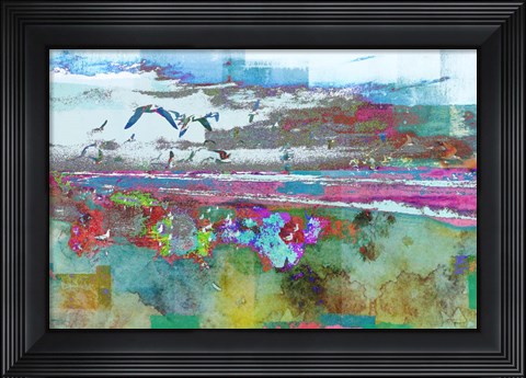 Framed Beach Day Birds Print