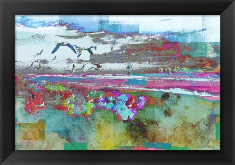 Framed Beach Day Birds Print