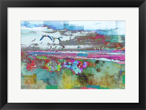 Framed Beach Day Birds Print