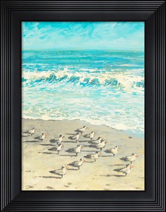 Framed Sandpiper Beach Party Print