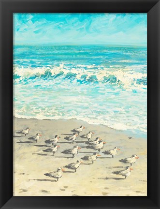 Framed Sandpiper Beach Party Print