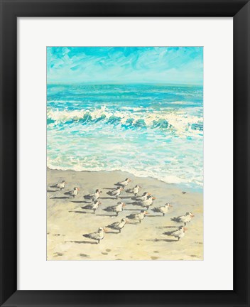 Framed Sandpiper Beach Party Print