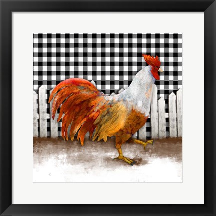 Framed Morning Rooster I Print