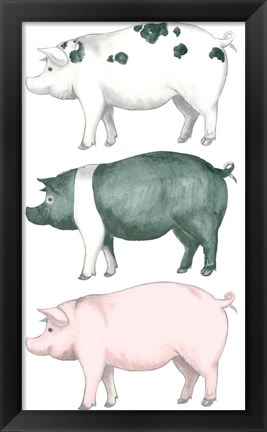 Framed Piggy Wiggy Set Print