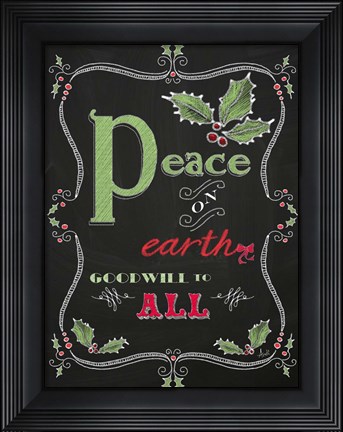 Framed Noel Chalk Art V Print