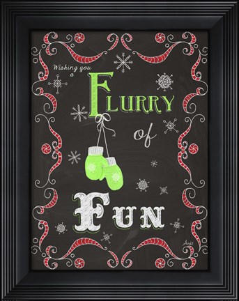 Framed Let it Snow Chalk Art I Print
