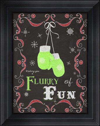 Framed Let it Snow Chalk Art I Print