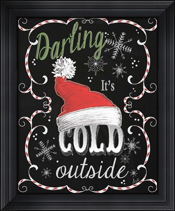 Framed Snow Chalk Art I Print