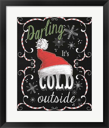 Framed Snow Chalk Art I Print