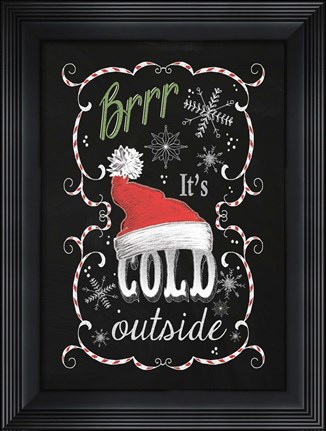 Framed Snow Chalk Art I Print