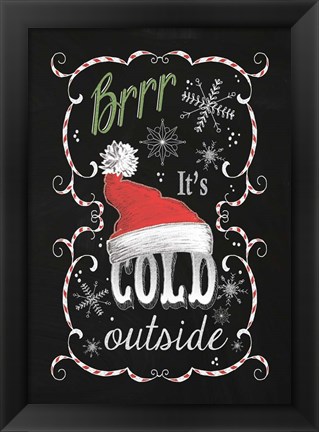 Framed Snow Chalk Art I Print