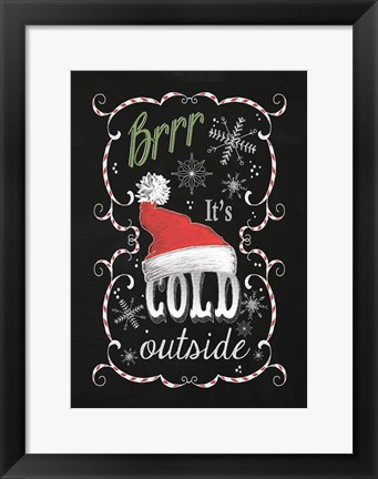 Framed Snow Chalk Art I Print