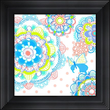 Framed Mandala Butterfly Square Print