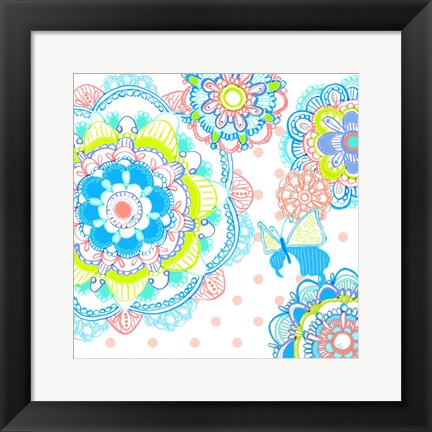 Framed Mandala Butterfly Square Print