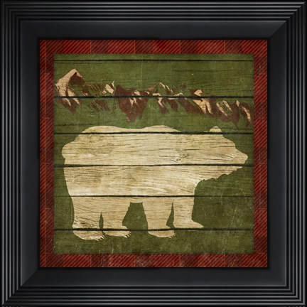 Framed Rustic Nature on Plaid I Print