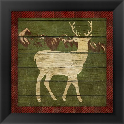 Framed Rustic Nature on Plaid II Print