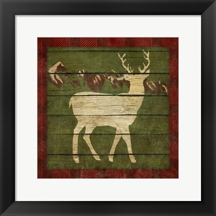 Framed Rustic Nature on Plaid II Print