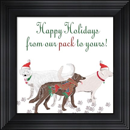 Framed Woof Holiday Pack I Print